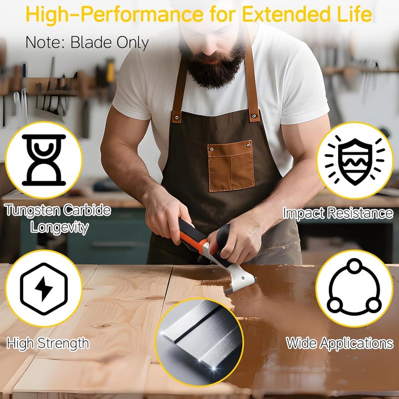 Onemake 1-1/2" Replacement Premium Ergonomic Carbide Scraper Blades - Extend Your Tool's Life - Fits Heavy-Duty Scraper for Scraping Paint, Glue, Rust, Stains, Putty on Wood, Metal, Glass (1-Pack) - Image 4
